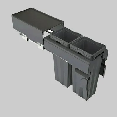 Soft-Close Pull-Out Waste Bin, Anthracite | MODUVO AU
