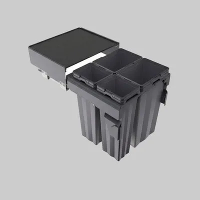 Soft Close Waste Bin - Anthracite Finish (Completed set with runners)