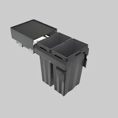 Soft Close Waste Bin - Anthracite Finish (Completed set with runners)