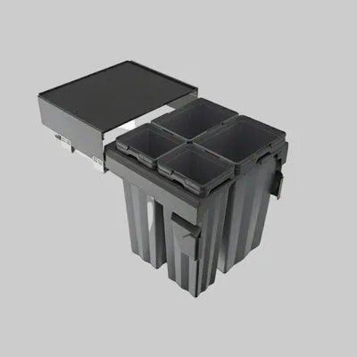 Soft Close Waste Bin - Anthracite Finish (Completed set with runners)
