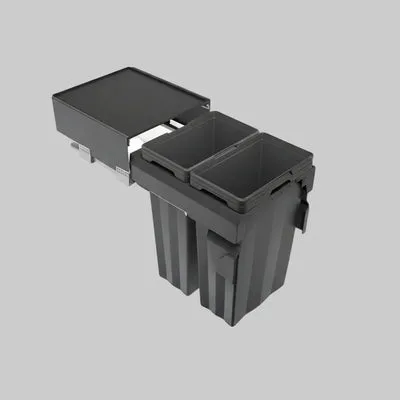 Soft Close Waste Bin - Anthracite Finish (Completed set with runners)