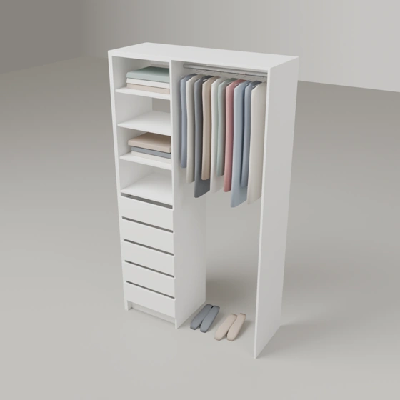 Wardrobe Package Five (5 Drawer) - 1200mm