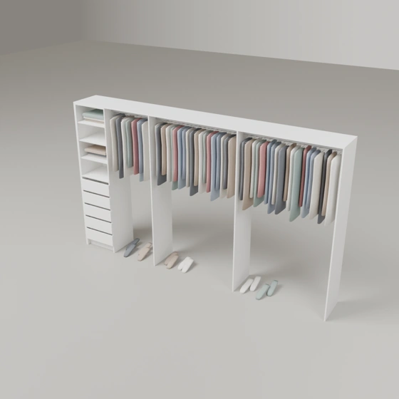 Wardrobe Package Five (5 Drawer) - 3600mm