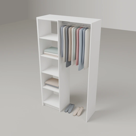Wardrobe Package One (Adjustable Shelf) - 1200mm