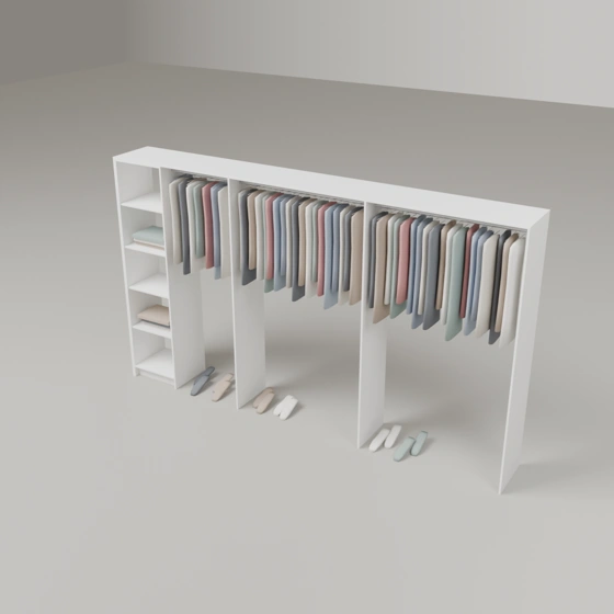 Wardrobe Package One (Adjustable Shelf) - 3600mm