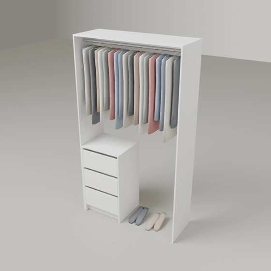Wardrobe Package Six (3 Drawer Tall Boy) - 1200mm