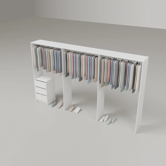 Wardrobe Package Six (3 Drawer Tall Boy) - 3600mm