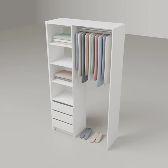 Wardrobe Package Three (3 Drawer) - 1200mm