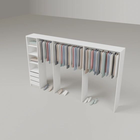 Wardrobe Package Three (3 Drawer) - 3600mm